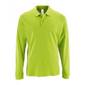 Apple Green - Front - SOLS Mens Perfect Long Sleeve Pique Polo Shirt