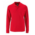 Red - Front - SOLS Mens Perfect Long Sleeve Pique Polo Shirt
