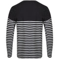 Navy-White - Back - Front Row Mens Long Sleeve Breton Stripe T-Shirt