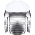 White-Navy - Back - Front Row Mens Long Sleeve Breton Stripe T-Shirt