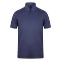 Navy - Front - Henbury Mens Stretch Microfine Pique Polo Shirt