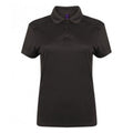 Dark Grey - Front - Henbury Womens-Ladies Stretch Microfine Pique Polo Shirt
