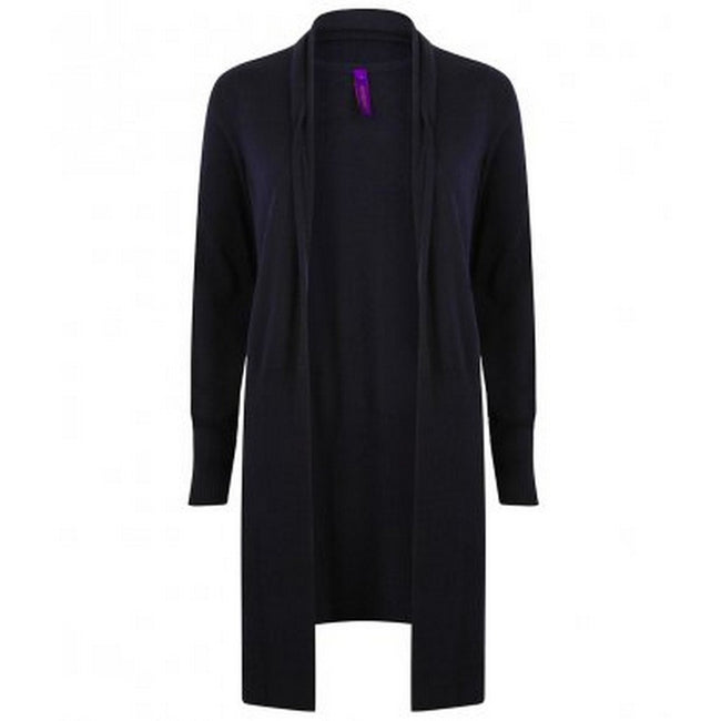 Grey Marl - Front - Henbury Womens-Ladies Long Line Open Cardigan