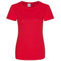 Fire Red - Front - AWDis Just Cool Womens-Ladies Girlie Smooth T-Shirt