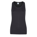 Jet Black - Front - AWDis Just Cool Womens-Ladies Girlie Smooth Sports Sleeveless Vest