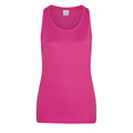 Hot Pink - Front - AWDis Just Cool Womens-Ladies Girlie Smooth Sports Sleeveless Vest
