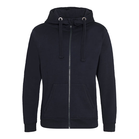 New French Navy - Front - AWDis Just Hoods Mens Graduate Heavyweight Full Zip Hoodie