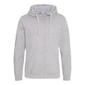 Heather Grey - Front - AWDis Just Hoods Mens Graduate Heavyweight Full Zip Hoodie