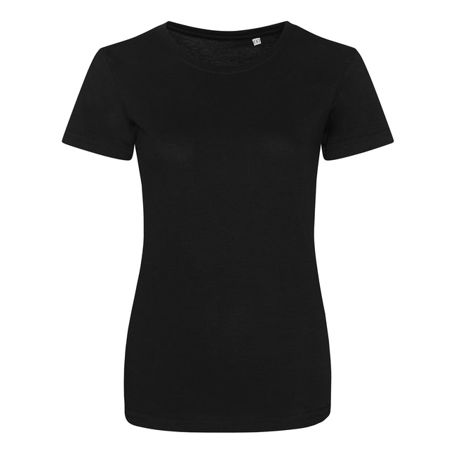 Solid Black - Front - AWDis Womens-Ladies Girlie Tri-Blend T-Shirt
