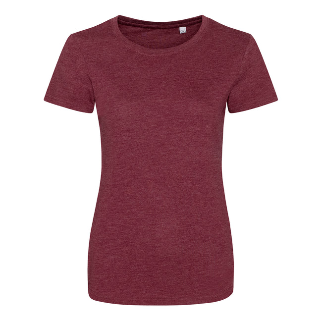 Heather Burgundy - Front - AWDis Womens-Ladies Girlie Tri-Blend T-Shirt