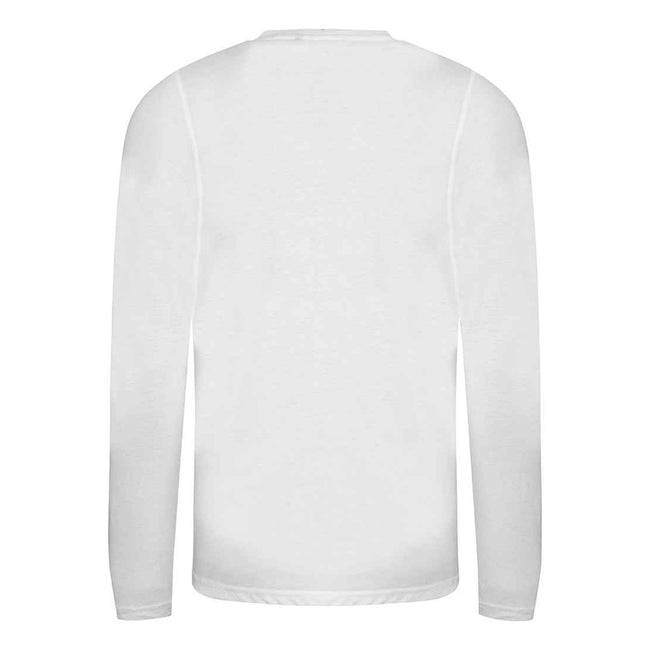 Solid White - Back - AWDis Mens Long Sleeve Tri-Blend T-Shirt
