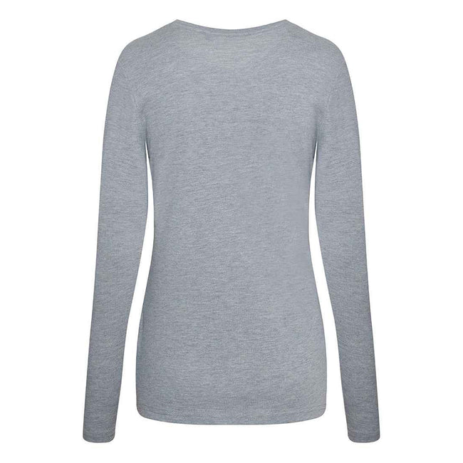 Heather Grey - Back - AWDis Womens-Ladies Girlie Long Sleeve Tri-Blend T-Shirt