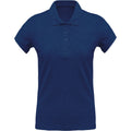 Ocean Blue Heather - Front - Kariban Womens-Ladies Organic Pique Polo Shirt