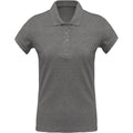 Grey Heather - Front - Kariban Womens-Ladies Organic Pique Polo Shirt