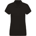 Black - Front - Kariban Womens-Ladies Organic Pique Polo Shirt