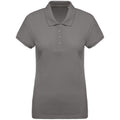 Storm Grey - Front - Kariban Womens-Ladies Organic Pique Polo Shirt