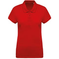 Red - Front - Kariban Womens-Ladies Organic Pique Polo Shirt