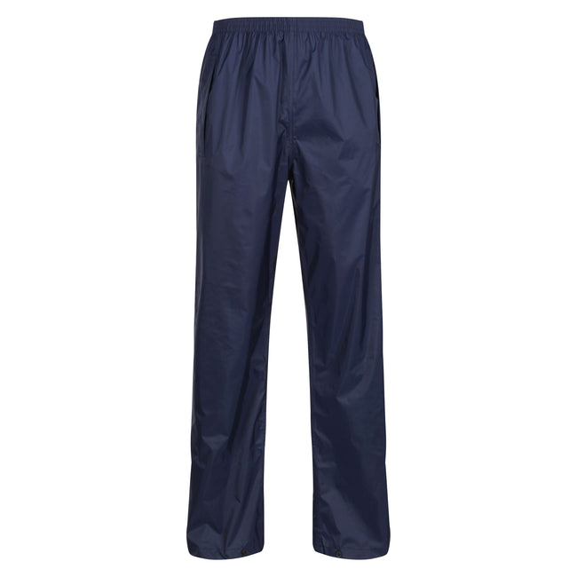 Navy - Front - Regatta Pro Mens Packaway Waterproof Breathable Overtrousers