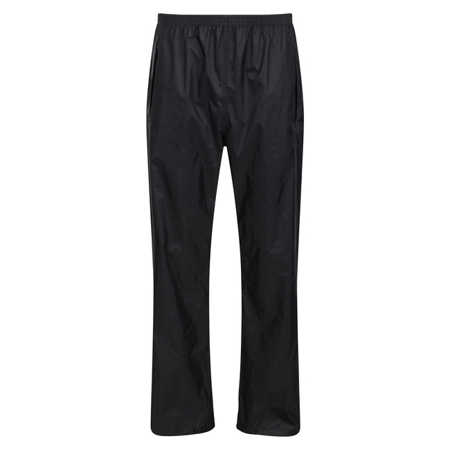 Black - Front - Regatta Pro Mens Packaway Waterproof Breathable Overtrousers