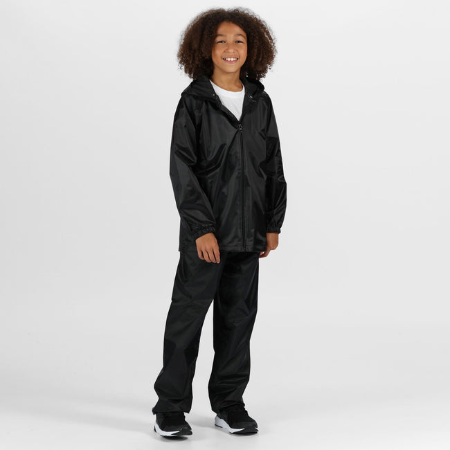 Black - Back - Regatta Childrens-Kids Pro Stormbreak Waterproof Jacket