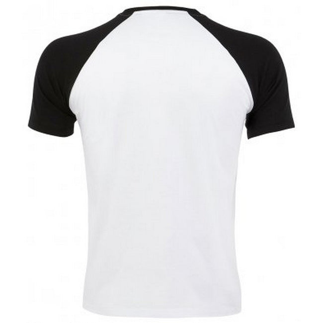 White-Black - Side - SOLS Mens Funky Contrast Short Sleeve T-Shirt