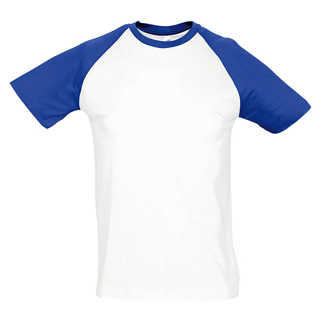 White-Royal Blue - Front - SOLS Mens Funky Contrast Short Sleeve T-Shirt