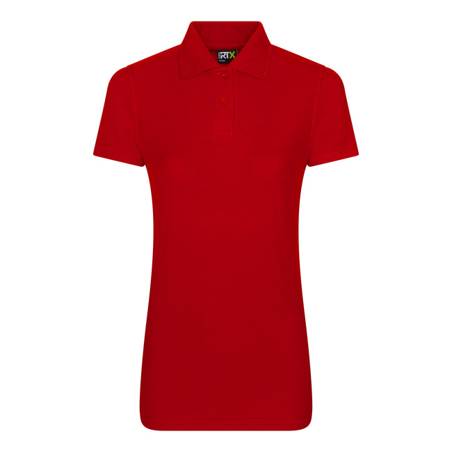 Red - Front - PRO RTX Womens-Ladies Pro Piqu Polo Shirt