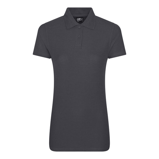 Solid Grey - Front - PRO RTX Womens-Ladies Pro Piqu Polo Shirt