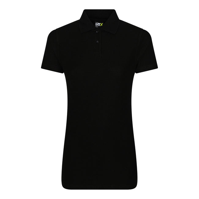 Black - Front - PRO RTX Womens-Ladies Pro Piqu Polo Shirt