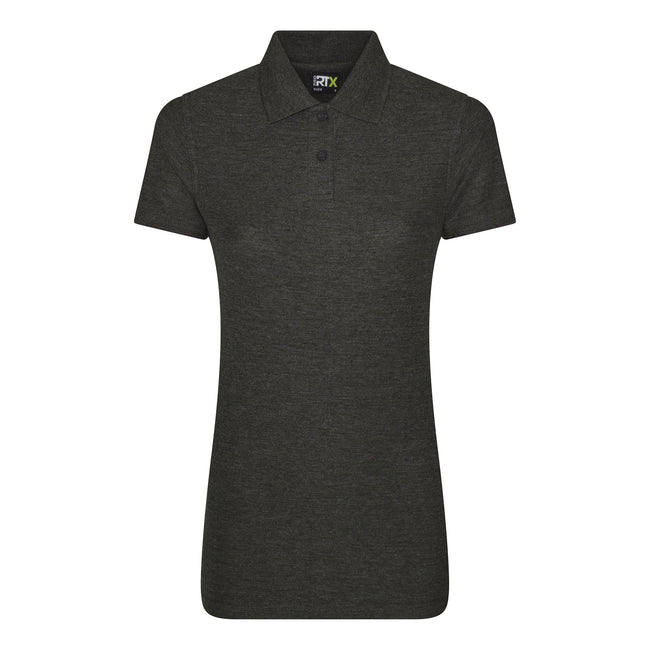 Charcoal - Front - PRO RTX Womens-Ladies Pro Piqu Polo Shirt