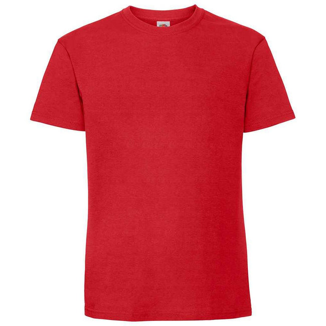 Red - Front - Fruit Of The Loom Mens Ringspun Premium T-Shirt