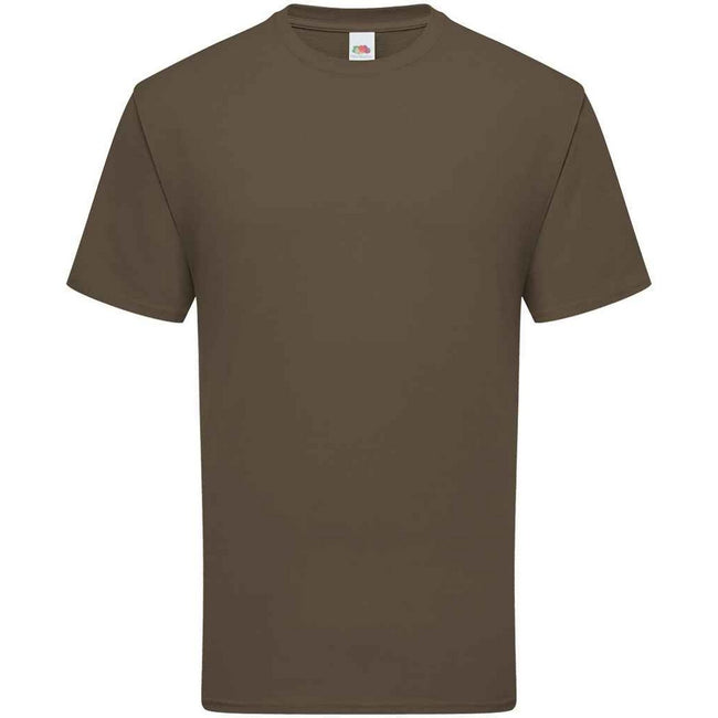 Truffle Brown - Front - Fruit Of The Loom Mens Ringspun Premium T-Shirt