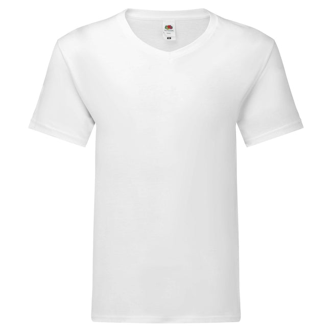 White - Front - Fruit Of The Loom Mens Original V Neck T-Shirt