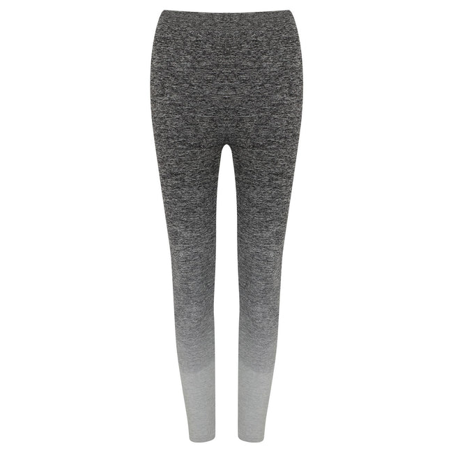 Dark Grey-Light Grey Marl - Front - Tombo Womens-Ladies Seamless Fade Out Leggings