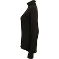 Black - Side - Tombo Womens-Ladies Long Sleeve Zip Neck Performance Top