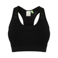 Black - Front - Tombo Womens-Ladies Seamless Crop Top