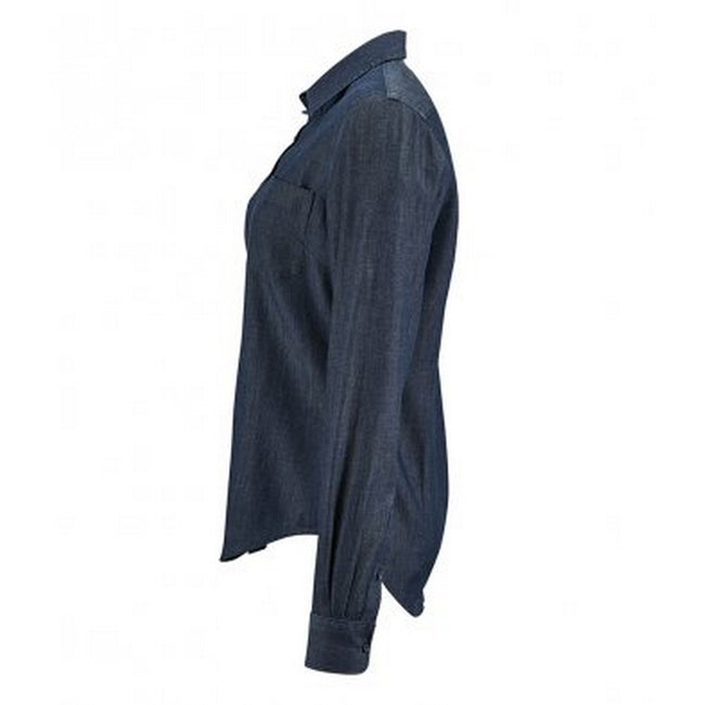 Denim Brut - Side - SOLS Womens-Ladies Barry Long Sleeve Denim Shirt