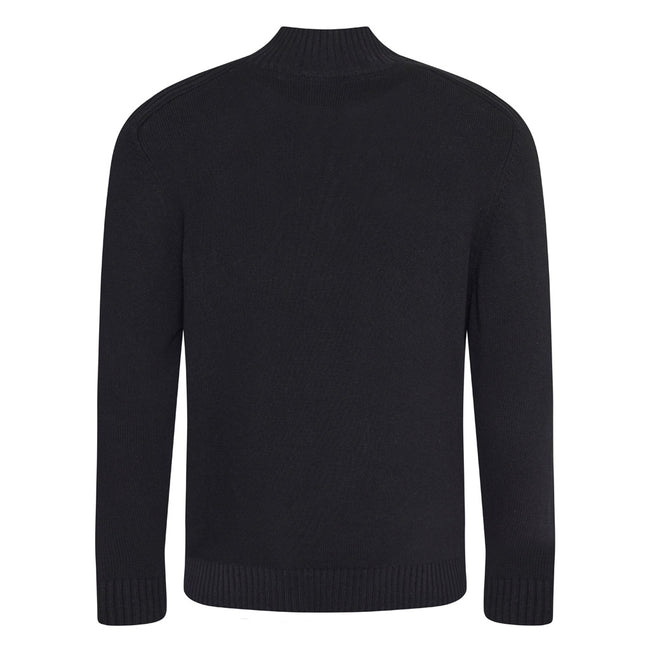 Black - Back - Ecologie Mens Wakhan Zip Neck Sweater