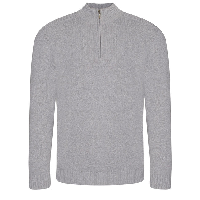 Heather - Front - Ecologie Mens Wakhan Zip Neck Sweater