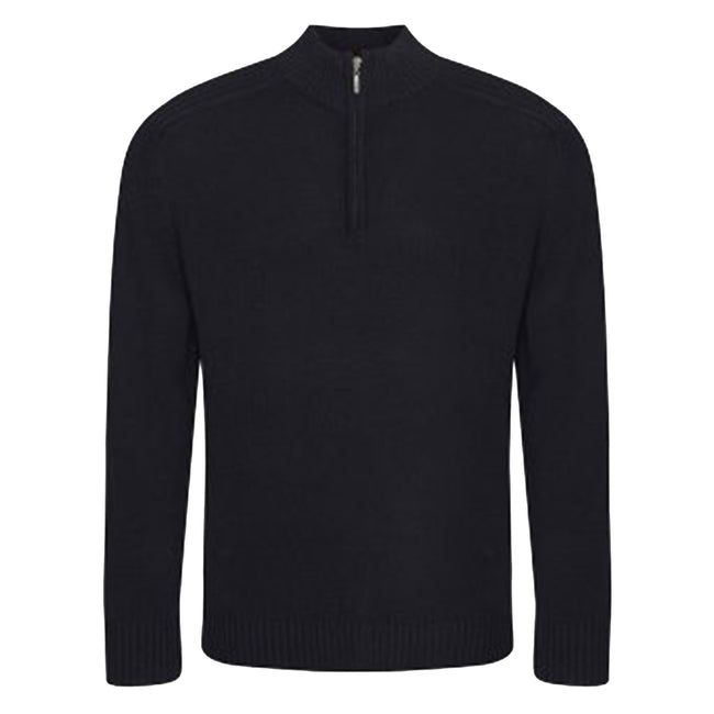 Black - Front - Ecologie Mens Wakhan Zip Neck Sweater