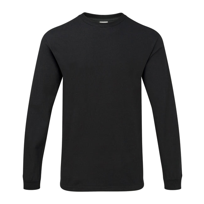 Black - Front - Gildan Mens Hammer Heavyweight Long Sleeve T-Shirt