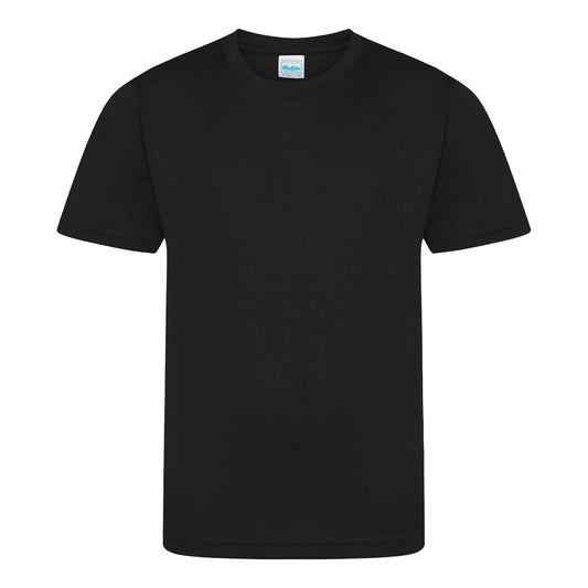 Jet Black - Front - AWDis Childrens-Kids Cool Smooth T-Shirt