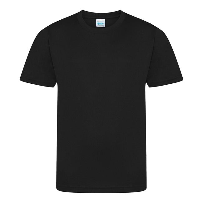 Jet Black - Front - AWDis Childrens-Kids Cool Smooth T-Shirt