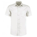 White - Front - Kustom Kit Mens Short Sleeve Tailored Poplin Shirt