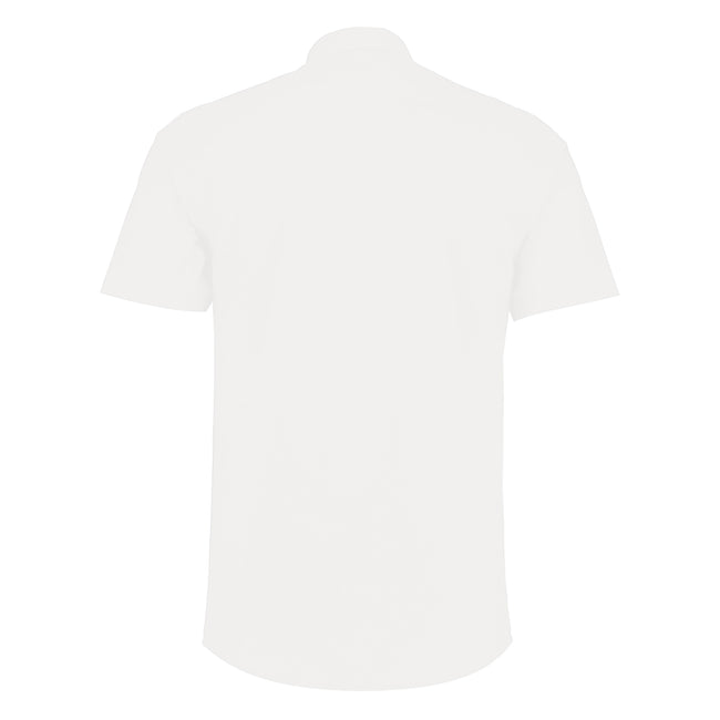 White - Back - Kustom Kit Mens Short Sleeve Tailored Poplin Shirt