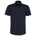 Dark Navy - Front - Kustom Kit Mens Short Sleeve Tailored Poplin Shirt