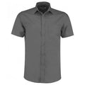 Graphite - Front - Kustom Kit Mens Short Sleeve Tailored Poplin Shirt