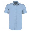 Light Blue - Front - Kustom Kit Mens Short Sleeve Tailored Poplin Shirt
