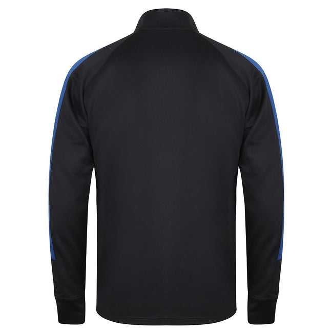 Navy-Royal - Back - Finden & Hales Mens Knitted Tracksuit Top