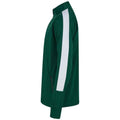 Bottle Green-White - Side - Finden & Hales Mens Knitted Tracksuit Top